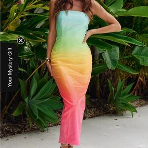 Runaway the Label- Malibu Midi Dress Multi XS